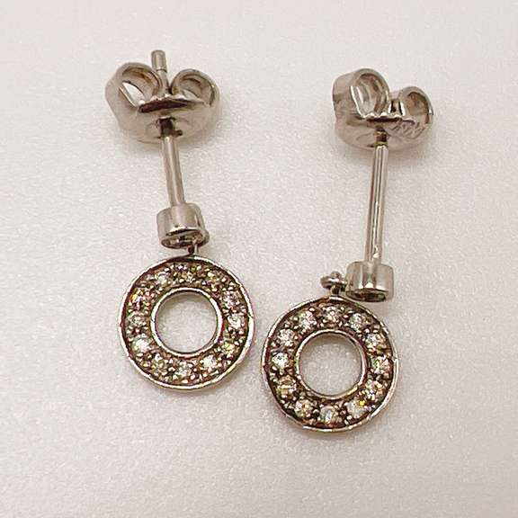 14kt White Gold & Diamond Earrings