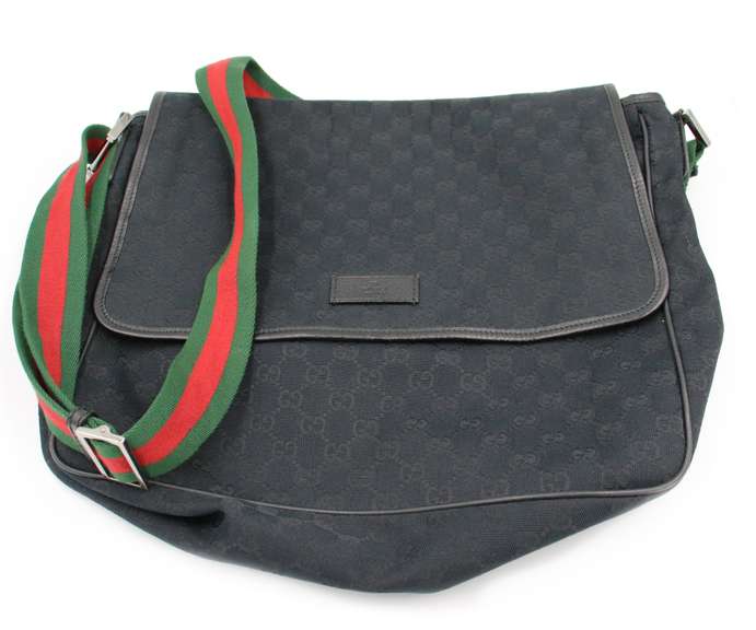 Gucci Canvas Flap Messenger Bag