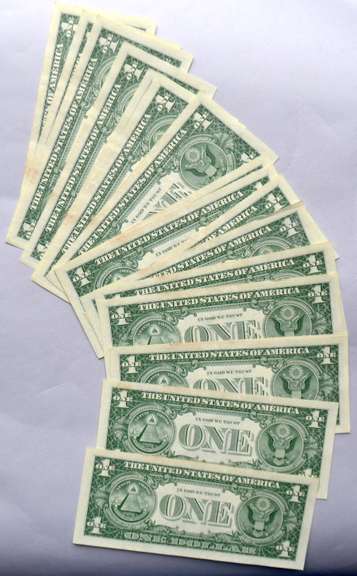 18 Consecutive CU 1957 B $1 Silver Certificates