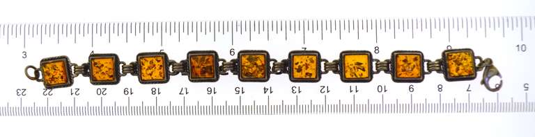 Sterling Silver Amber Bracelet