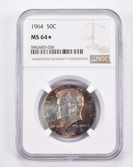 MS64* 1964 Kennedy Half Dollar - Graded NGC AMAZING Tone