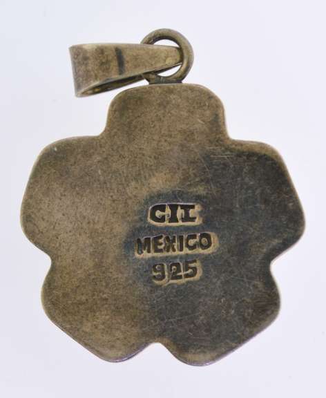Mexico Sterling Silver Vintage Flower Pendant