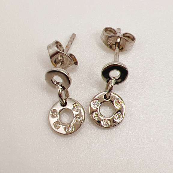 14kt White Gold & Diamond Earrings