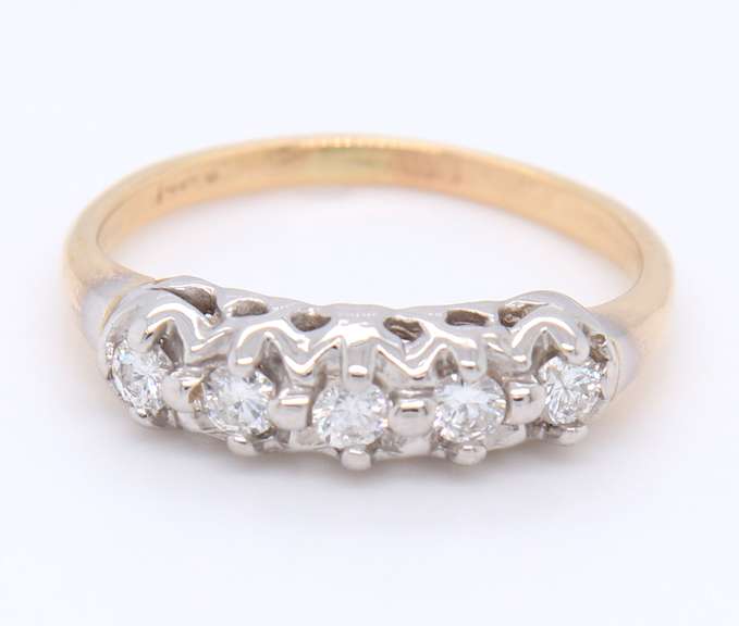 Vintage Yellow Gold Diamond Band