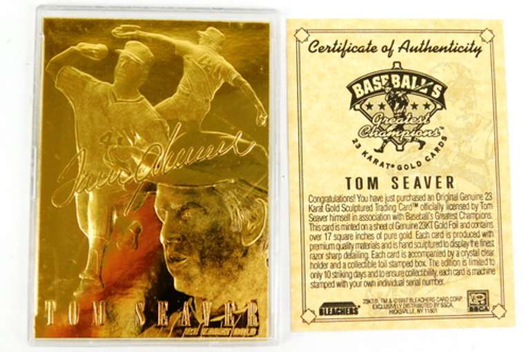 1997 23KT Gold Tom Seaver Baseball Card w/COA