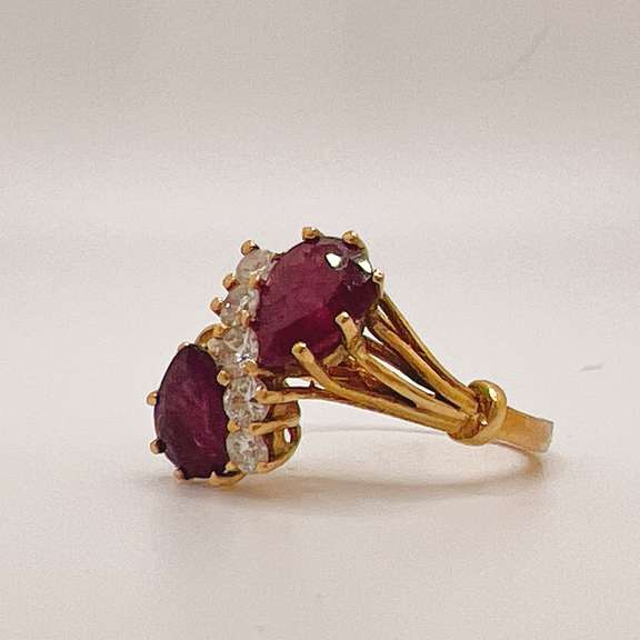 18kt Gold, Ruby, & Diamond Cocktail Ring