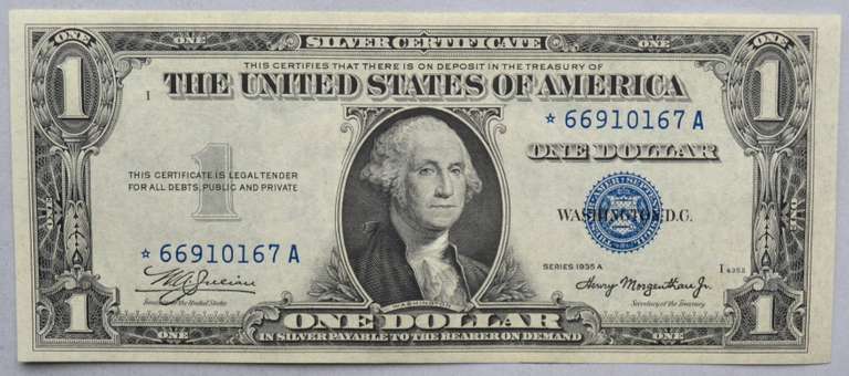 Gem CU $1 1935 A Star Silver Certificate