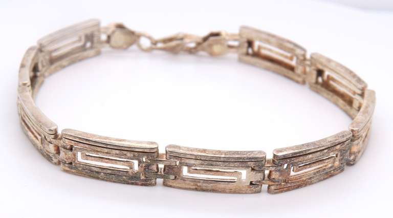 Vintage Sterling Silver Greek Style Bracelet