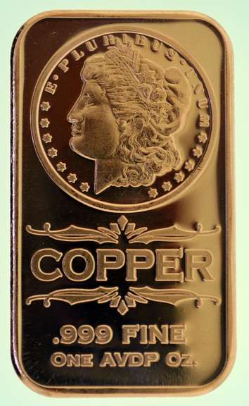 Morgan Dollar 1 oz .999 Fine Copper Bar