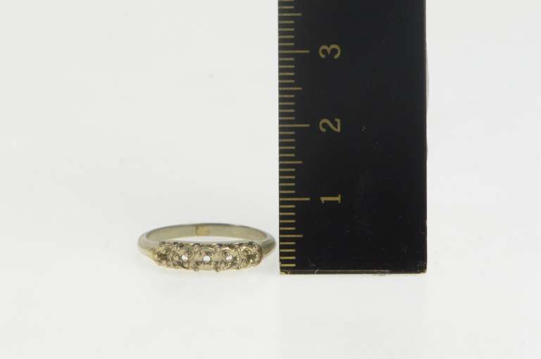 14K White Gold Vintage NOS 1950's Wedding Band Setting Ring