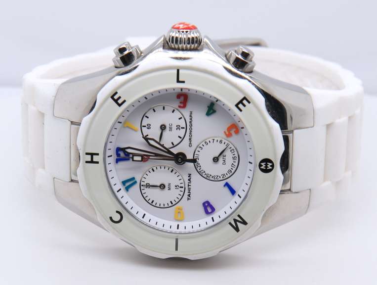 Michele Tahitian Jellybean Chronograph Quartz White Watch