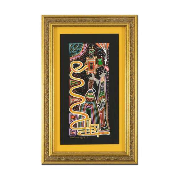 Raphael Abecassis"Temptation" Hand Signed Framed Original Painting with COA.