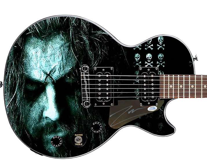 Rob Zombie Hellbilly Deluxe Autographed Gibson Epiphone Les Paul  Photo Graphics Guitar ACOA