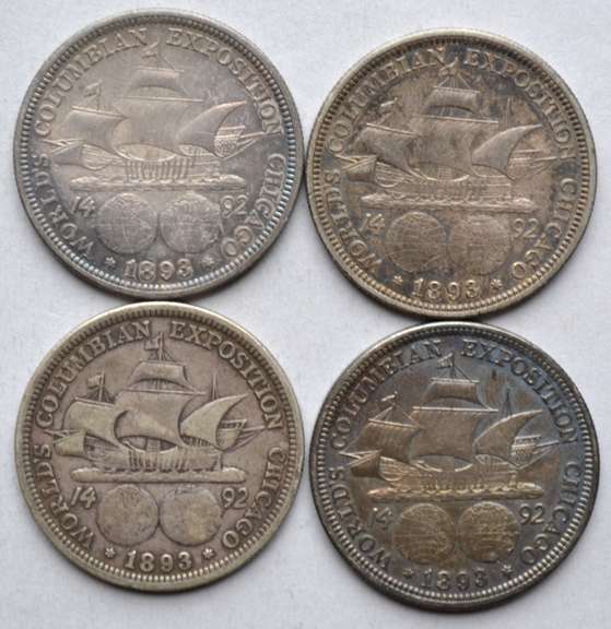 4 1893 Columbian Expo Comm Halves