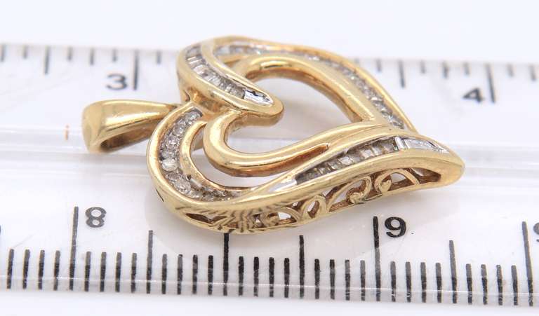 Beautiful Yellow Gold Diamond Heart Charm