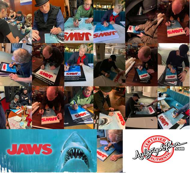 Jaws Cast x10 Autographed Signed 24x36 Poster ACOA Exact Video Proof ACOA