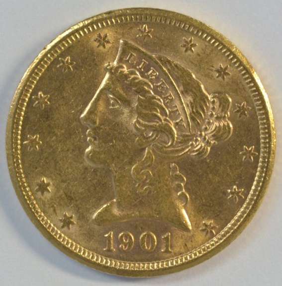 Ultra-fresh Choice BU 1901-S US $5 Liberty Gold Piece