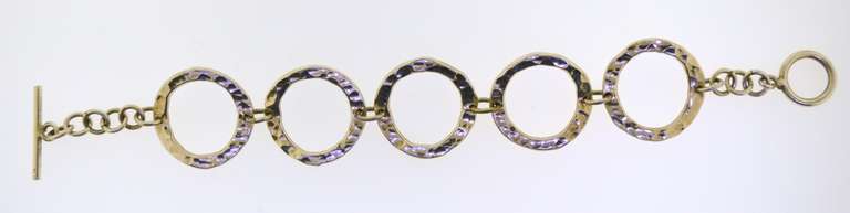 Mexican Sterling Silver large Circle Link Bracelet