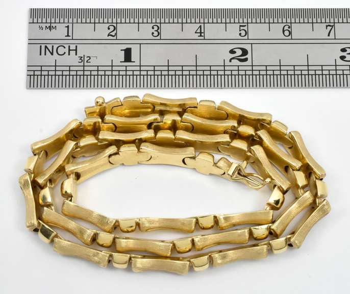 Fashionable 14k Bamboo Style Necklace