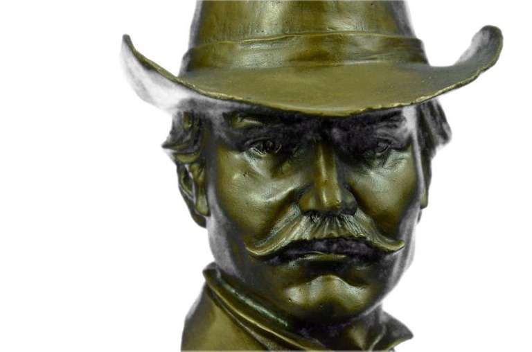 Gun Revolver Wyatt Earp Western Bronze Statue