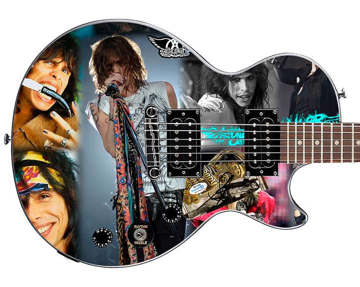 Aerosmith Steven Tyler Live Autographed Custom Graphics Gibson Epiphone Guitar ACOA