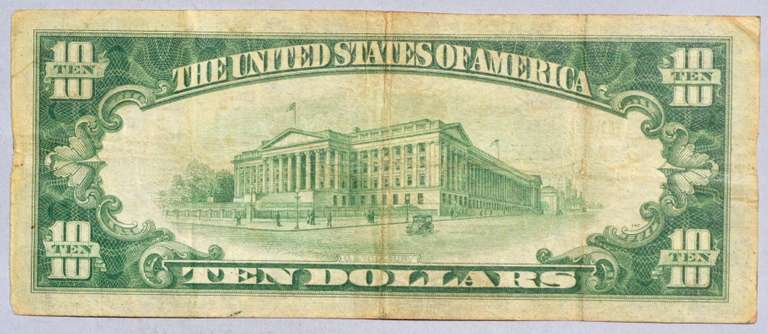 $10 Yardley Pa Series 1929 National Note