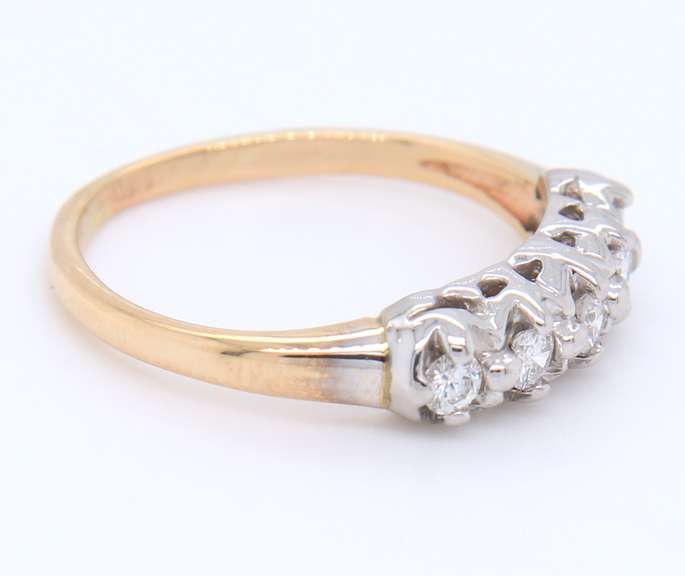 Vintage Yellow Gold Diamond Band