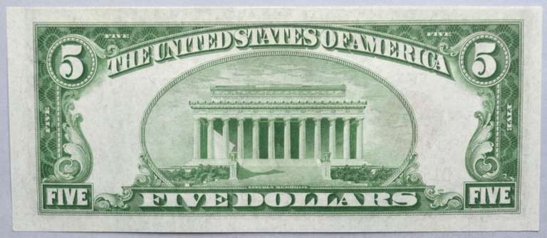 1928 B $ 5 Red Seal US Note