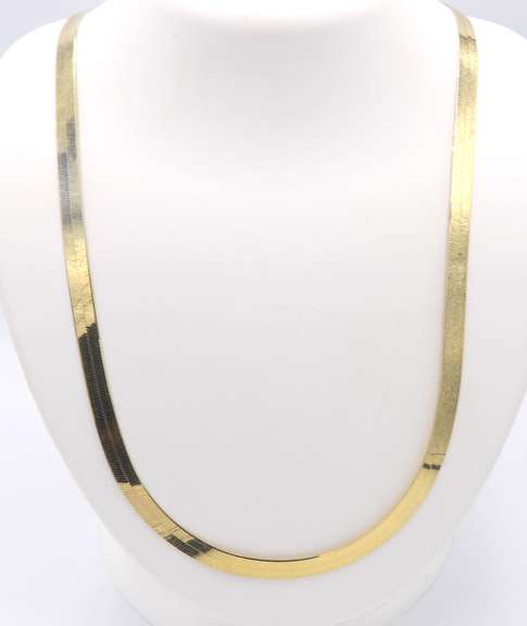Vintage Sterling Silver Signed Herringbone Necklace