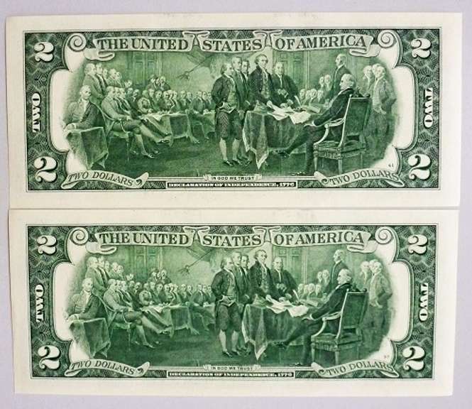 (2) Crisp Exceptional Consecutive 2009 Dallas $2 Star Replacement Notes!