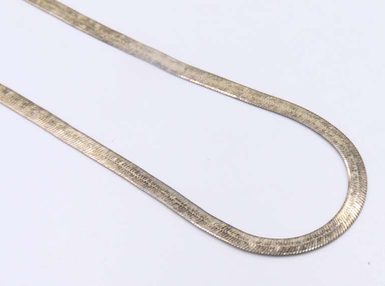 Vintage Sterling Silver Herringbone Necklace