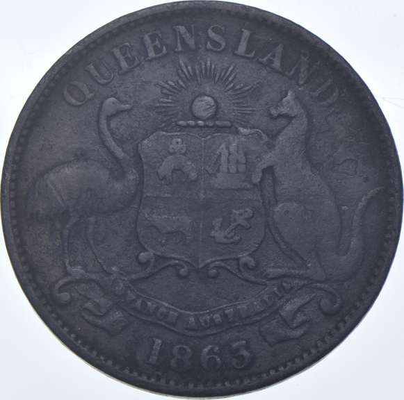 1863 Australia Queensland Stores Token KMTN177 1/2 Cent