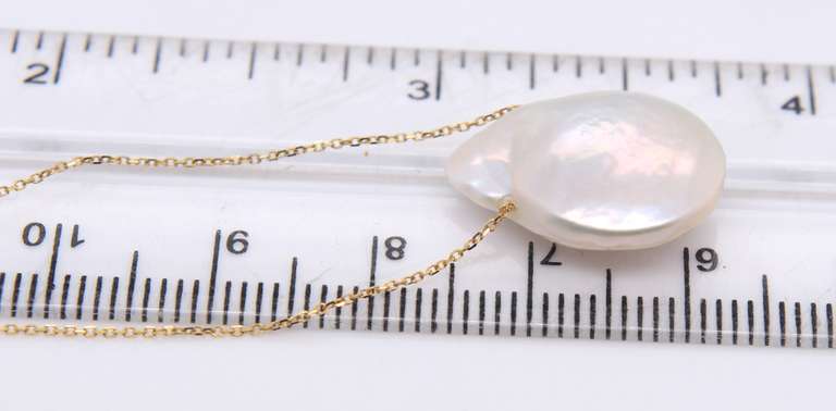 14KT Yellow Gold Necklace With Pearl pendant