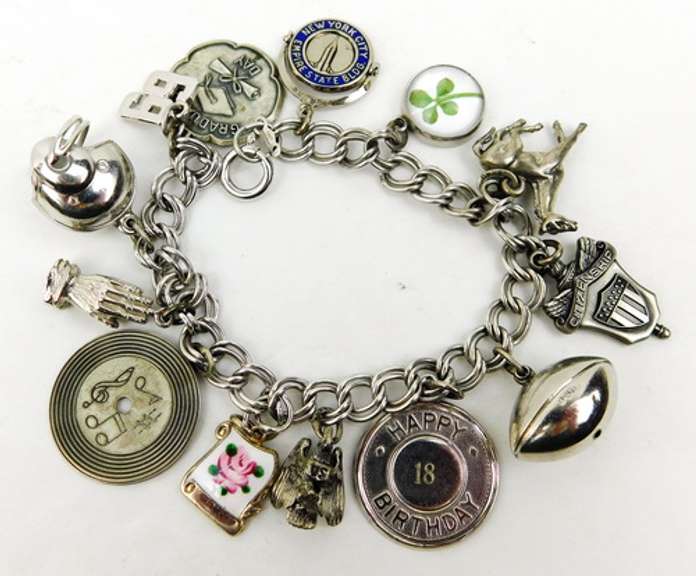 Loaded Vintage Sterling Silver Charm Bracelet