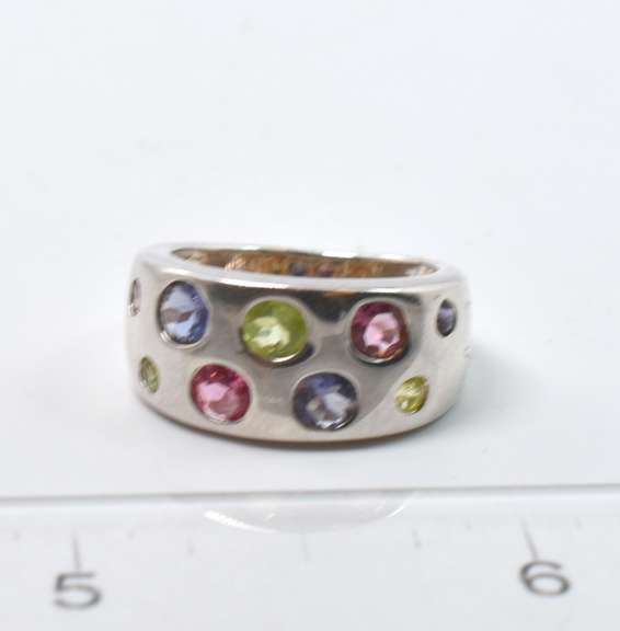 Sterling Silver Ring With Gemstones