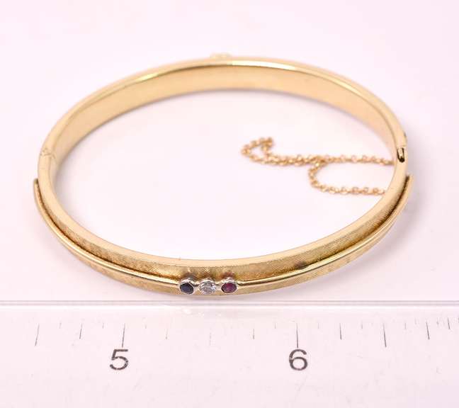 Gorgeous Ruby Diamond and Sapphire Bracelet in 14K Yellow Gold