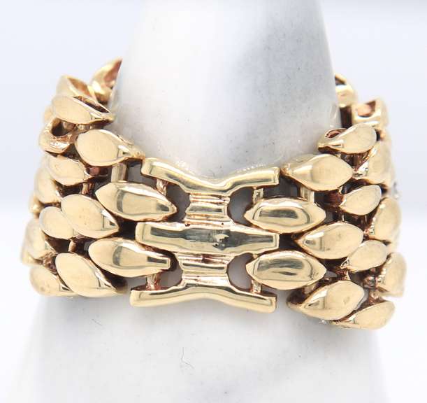 Fabulous Yellow Gold 2 Tone Diamond Flex Ring