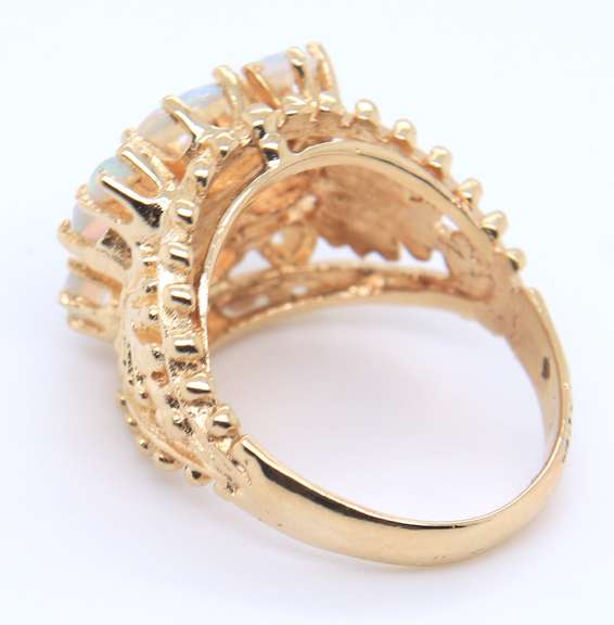 Favorite Yellow Gold Opal Cluster Cocktail Ring