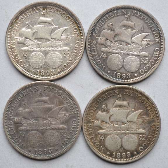 4 1893 Columbian Expo Comm Halves