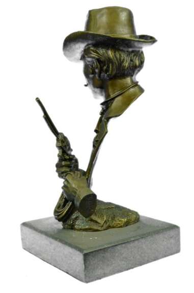 Gun Revolver Wyatt Earp Western Bronze Statue
