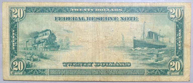 Series 1914 $20 Cleveland Fed Reserve Note Fine 15 Rickey Collection