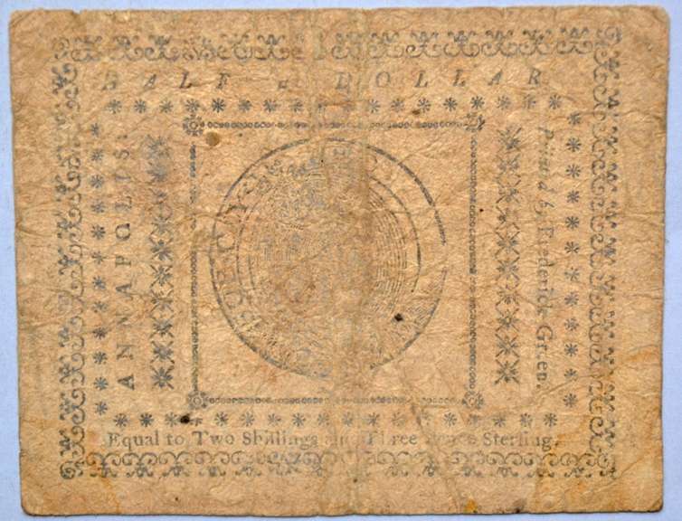 Half Dollar Maryland Aug 14 1776 Colonial Note