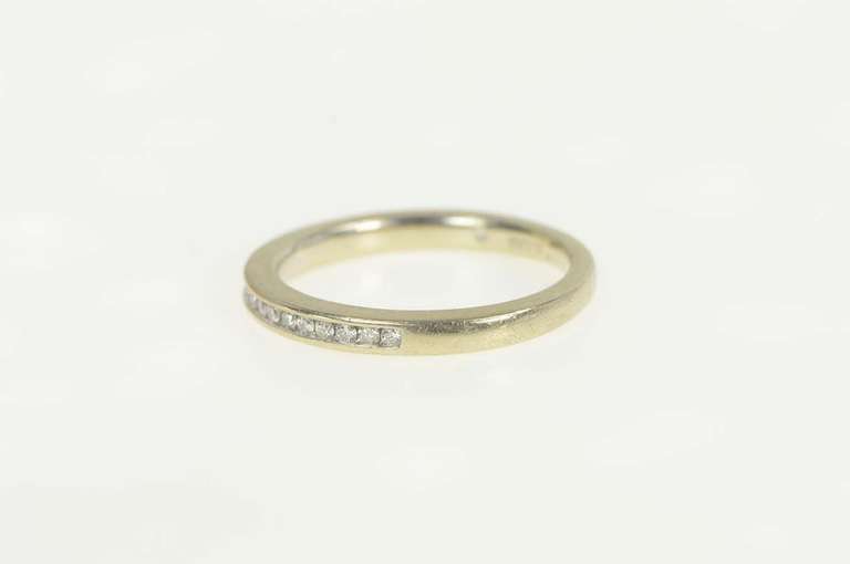14K White Gold Classic Diamond Channel Wedding Band Ring