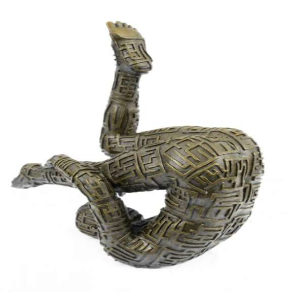Yoga Exercise Bronze Sculpture