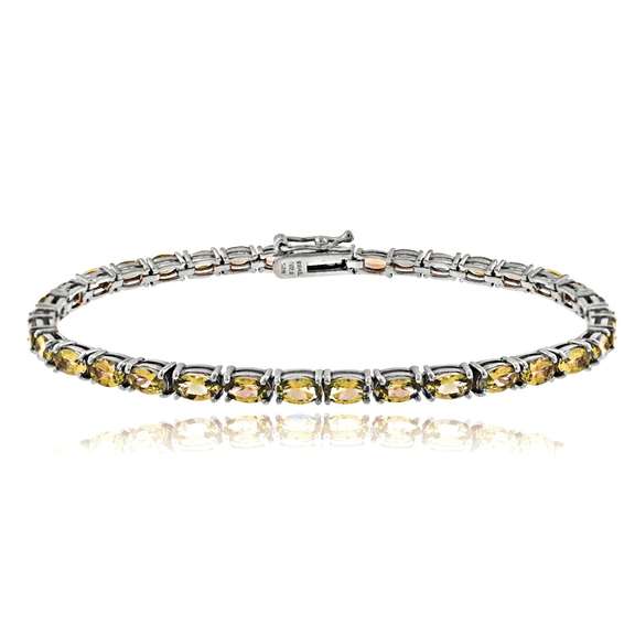Sterling Silver 7.7ct Citrine Birthstone Tennis Bracelet