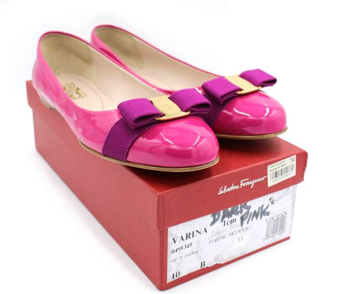 Ferragamo Varina Pink Flats Size 10 W/ Box