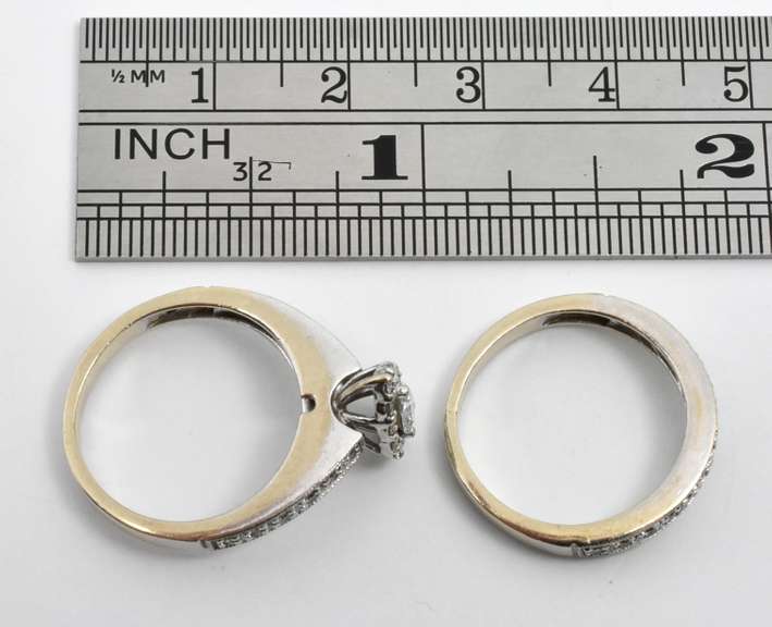 Contemporary Pear Shaped Diamond Wedding Set
