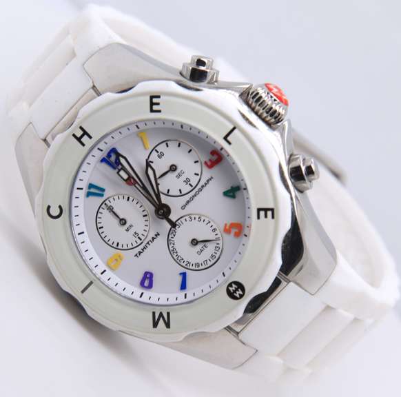 Michele Tahitian Jellybean Chronograph Quartz White Watch