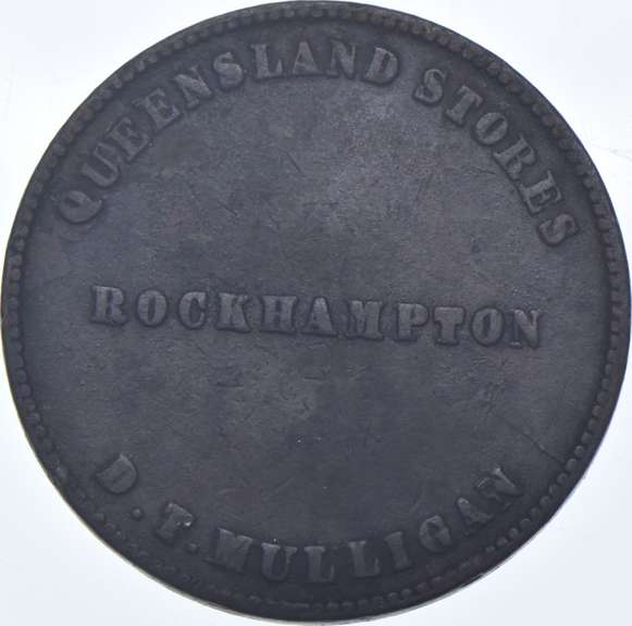 1863 Australia Queensland Stores Token KMTN177 1/2 Cent