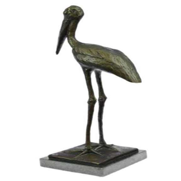 Stork Exotic Bird Bronze Sculpture